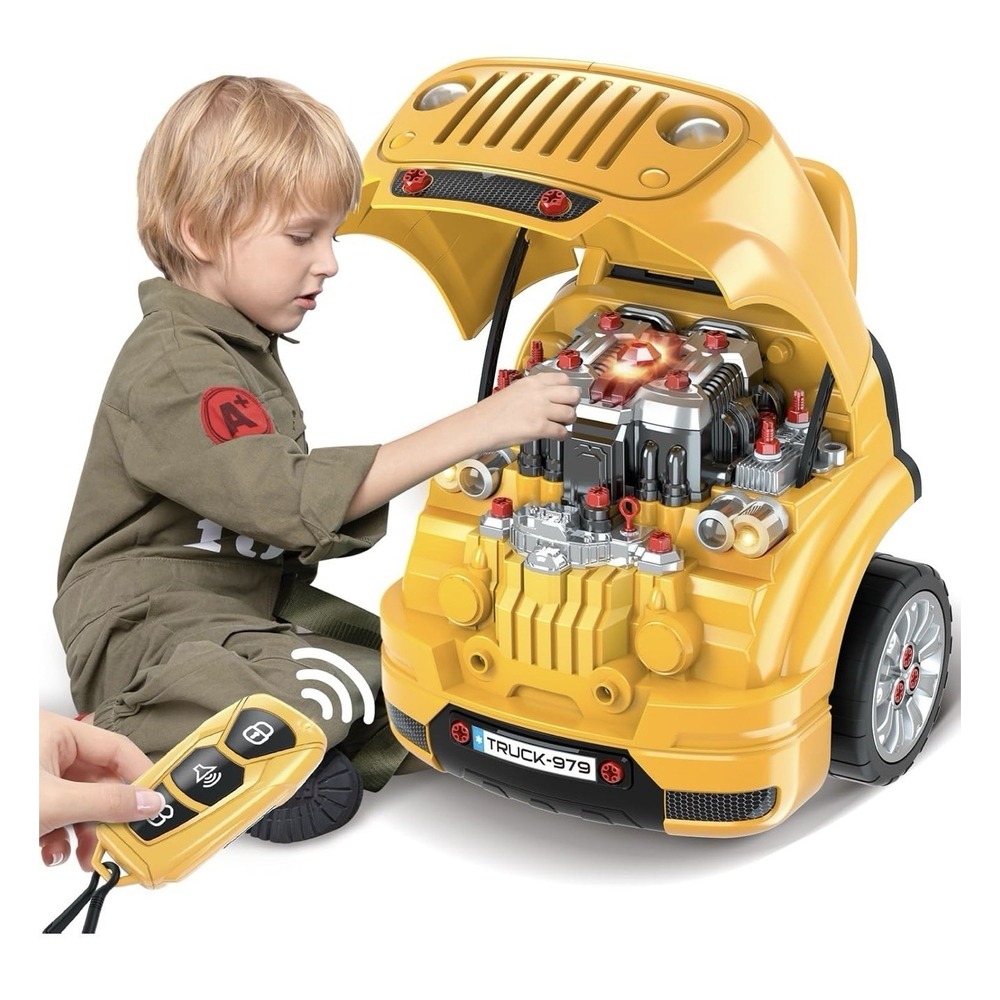 Kids Mechanic Repair Set Big Truck Engine-56 Pieces-Age 3-8 MotorMaster Workshop